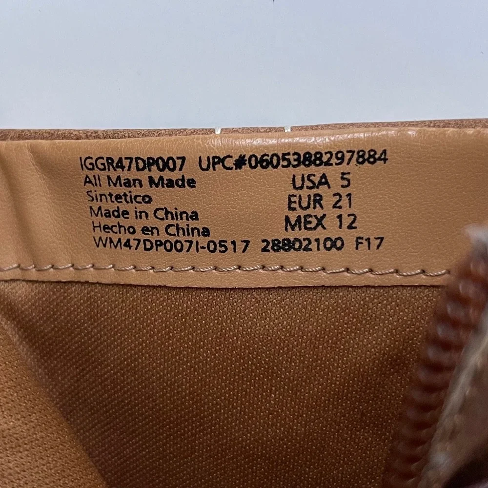 Garanimals Toddler Brown Western Ankle Boots Size 5 IGGR47DP007 Harness Buckle